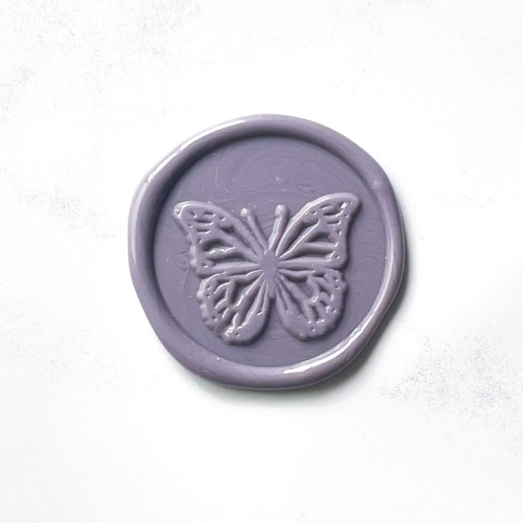 "Butterfly in Lavender, Pack of 10" - Wax Seals in purple by Abby Choi