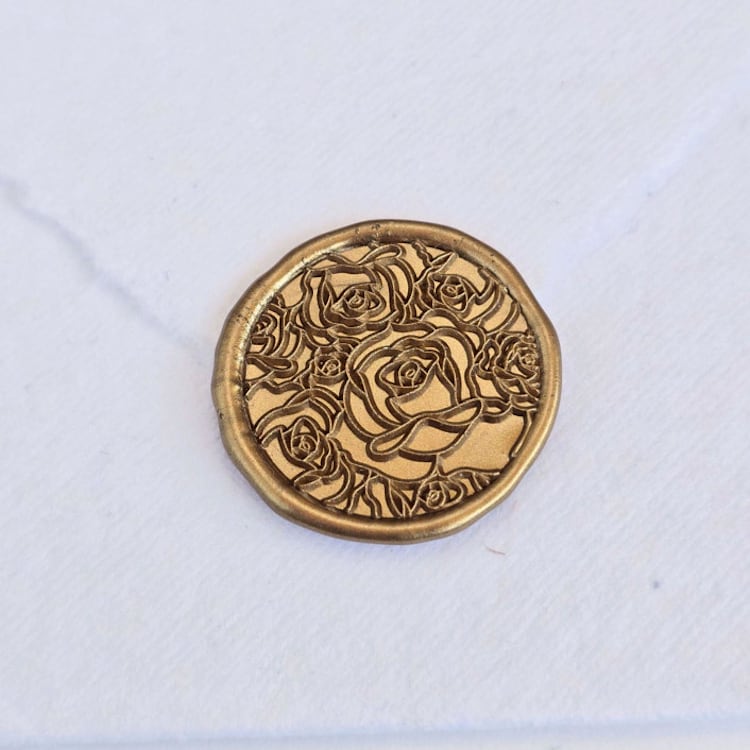 "Whimsy Roses- Customizable Color- Set of 25 Hand-crafted Wax Seals" - Wax Seals in multicolor by Inkspiringletters