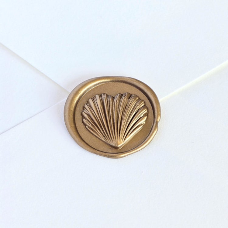 "Heart Seashell- Customizable Color- Hand-Crafted Wax Seals- Set of 25" - Wax Seals in multicolor by Inkspiringletters