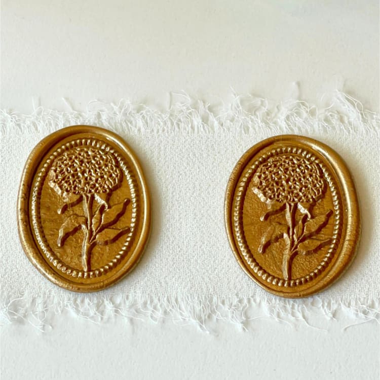 "Oval Hydrangea Wax Seal (Set of 10)" - Wax Seals in multicolorassorted-colors by Vee