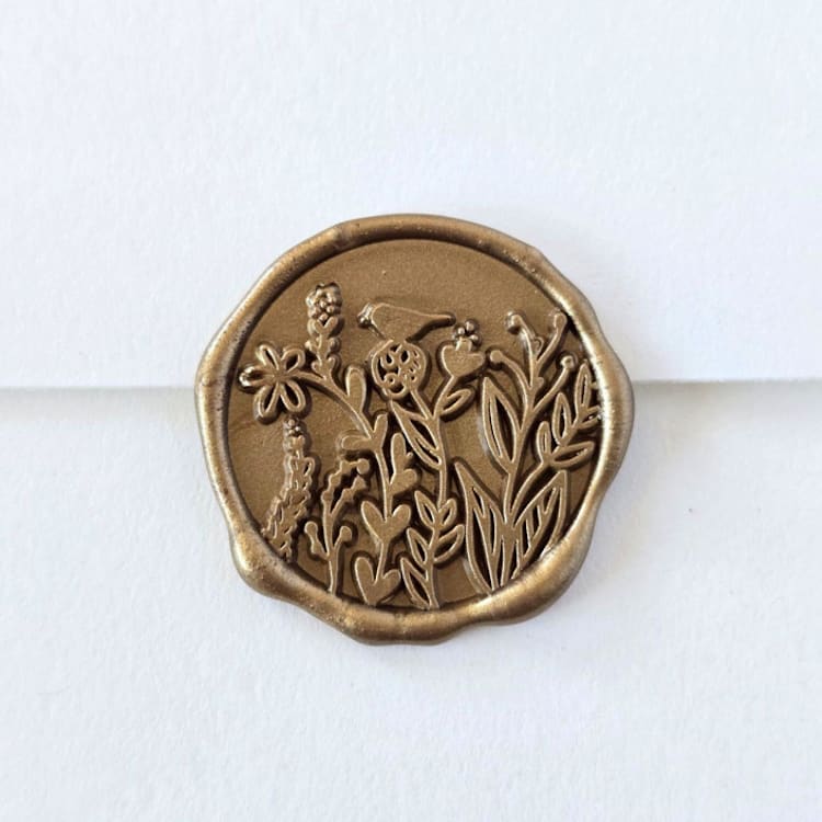 "Wildflower Field- Customizable Color- Set of 25 Hand-crafted Wax Seals" - Wax Seals in multicolor by Inkspiringletters