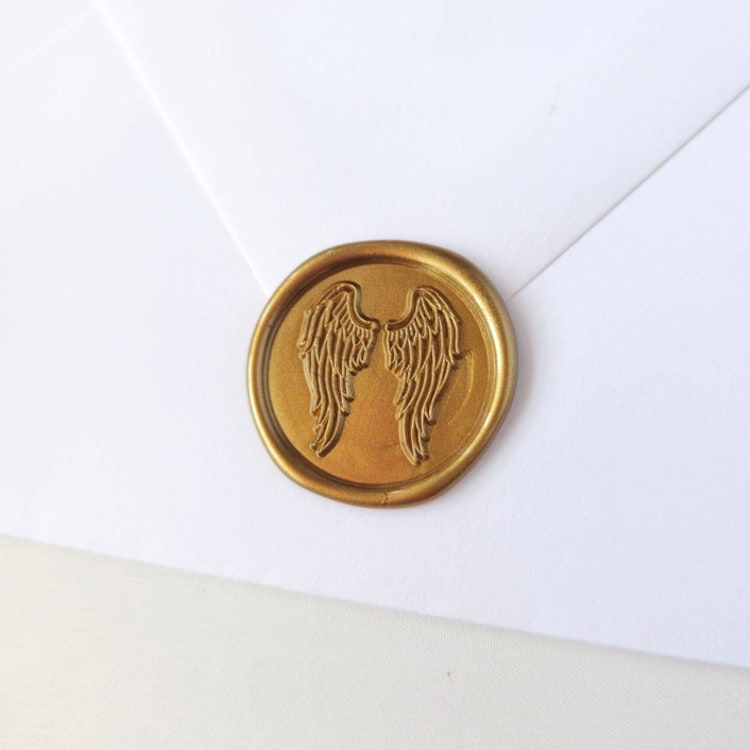 "Angel Wings- Customizable Color- Set of 25 Hand-crafted Wax Seals" - Wax Seals in multicolor by Inkspiringletters
