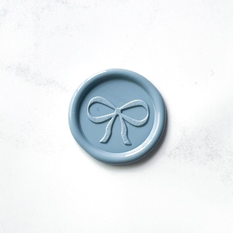 "Bow Wax Seal in Dusty Blue, Pack of 10" - Wax Seals in blue by Abby Choi