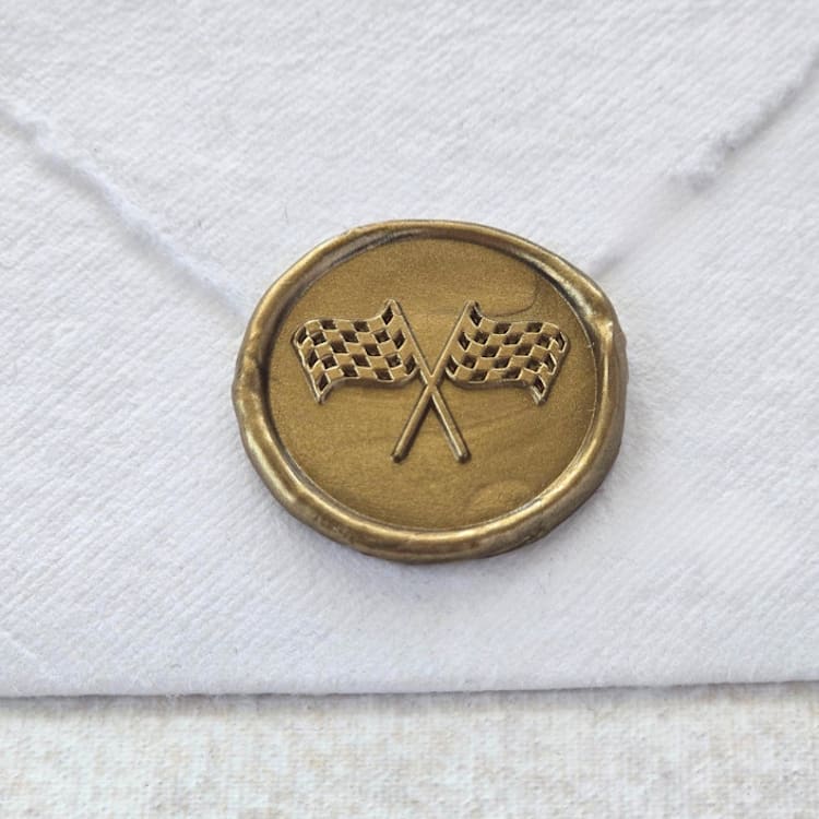 "Racing Flags- Customizable Color- Set of 25 Hand-crafted Wax Seals" - Wax Seals in multicolor by Inkspiringletters