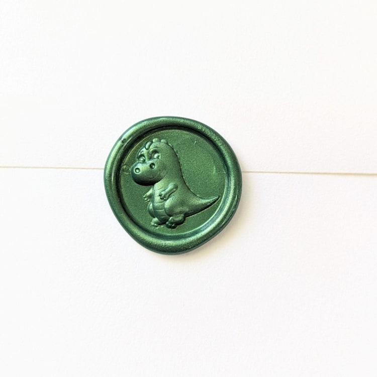 "T-Rex Dinosaur-Customizable Color- Set of 25 Hand-crafted Wax Seals" - Wax Seals in multicolor by Inkspiringletters
