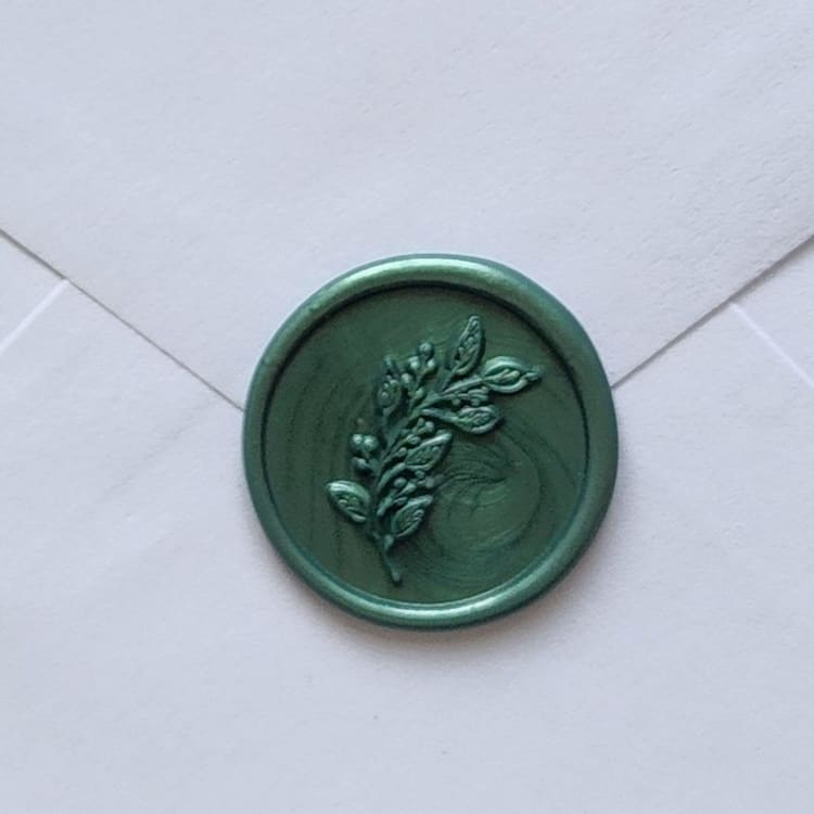 "Customizable Color Foliage Stem Self-adhesive Wax Seals, Set of 5" - Wax Seals in multicolorassorted-colors by MC silverlinings