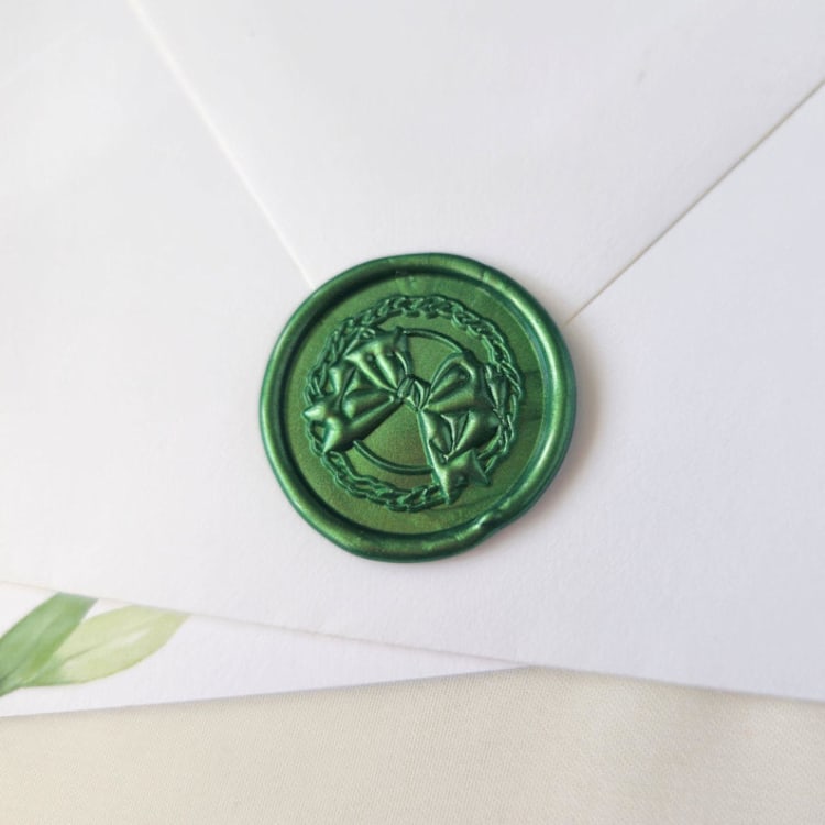 "Wreath - Customizable Color- Set of 25 Hand-crafted Wax Seals" - Wax Seals in multicolor by Inkspiringletters
