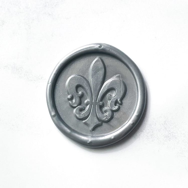 "Fleur de Lis Wax Seal in Silver Pack of 10" - Wax Seals in silver by Abby Choi