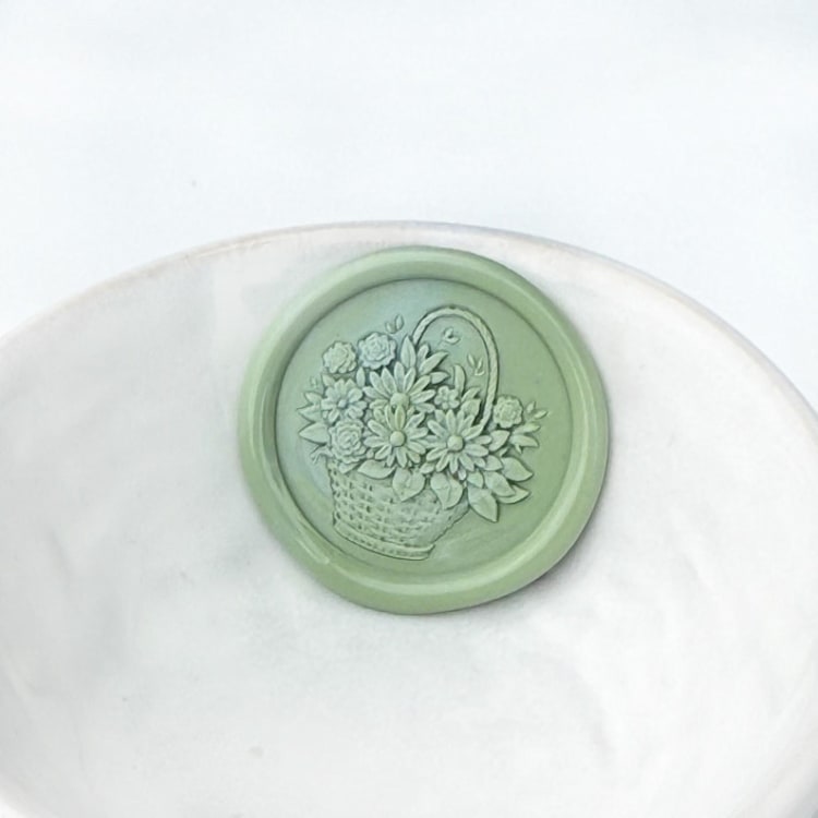 "Flower Basket Wax Seals, Pack of 10, Customizable Color" - Wax Seals in multicolorassorted-colors by Abby Choi