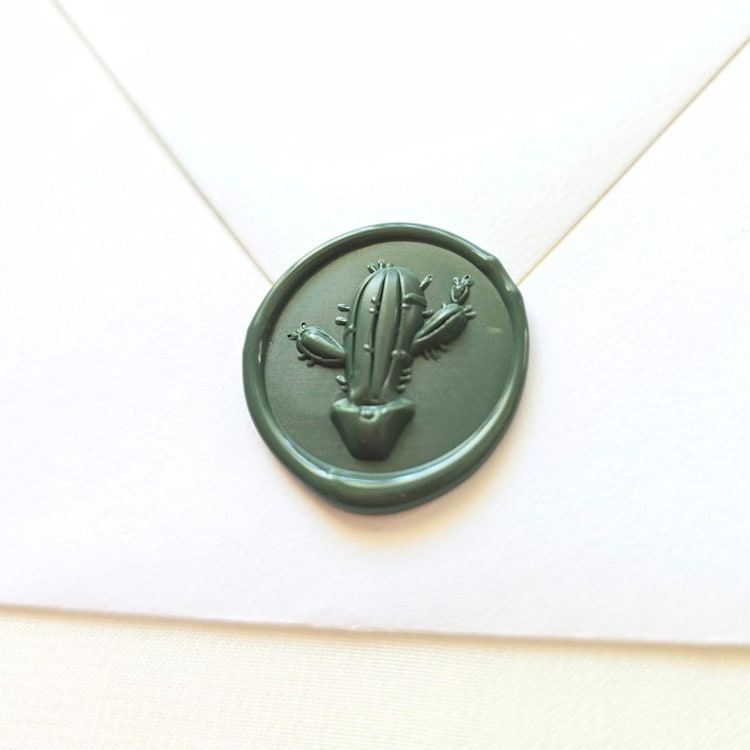 "Saguaro- Customizable Color- Set of 25 Hand-crafted Wax Seals" - Wax Seals in multicolor by Inkspiringletters