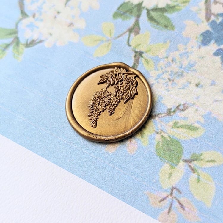 "Wisteria- Customizable Color- Set of 25 Hand-crafted Wax Seals" - Wax Seals in multicolor by Inkspiringletters
