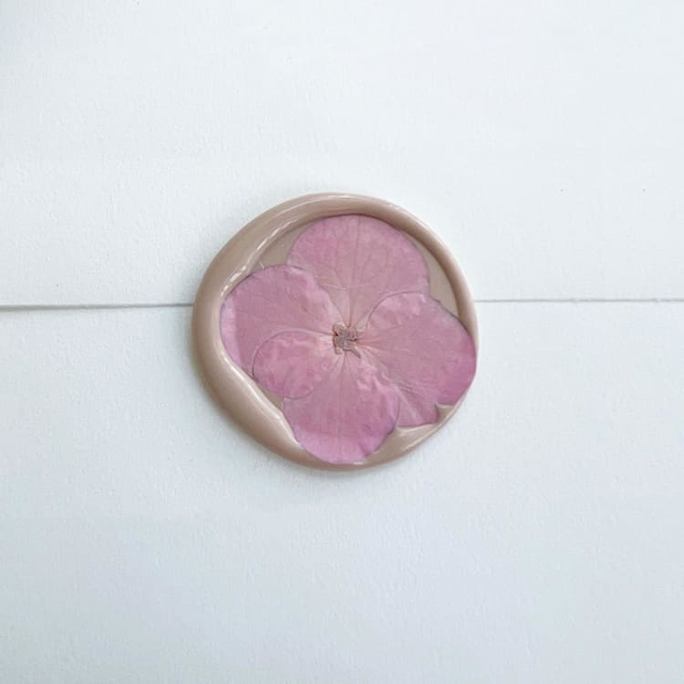 "Pink Hydrangea Wax Seal in Pink | Pack of 10" - Wax Seals in pink by Caitlin Home