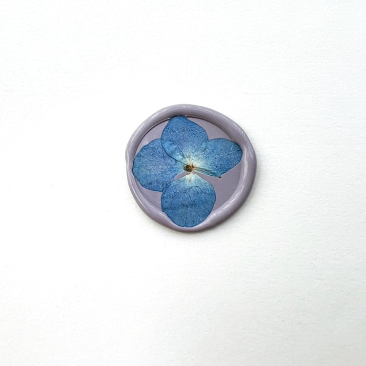 "Blue Hydrangea Wax Seal in Lilac | Pack of 10" - Wax Seals in purple by Caitlin Home