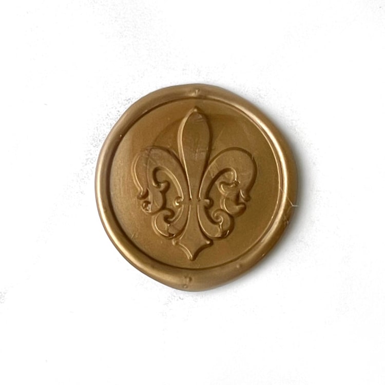 "Fleur de Lis Wax Seal in Antique Gold, Pack of 10" - Wax Seals in gold by Abby Choi