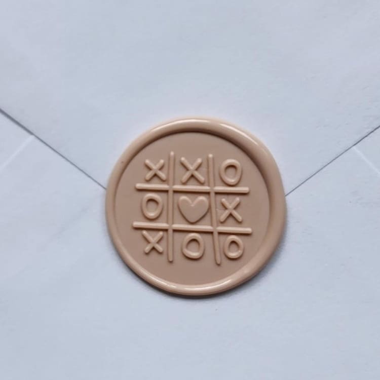 "Customizable Color XO Tic-Tac-Toe Self-adhesive Wax Seals, Set of 5" - Wax Seals in multicolorassorted-colors by MC silverlinings