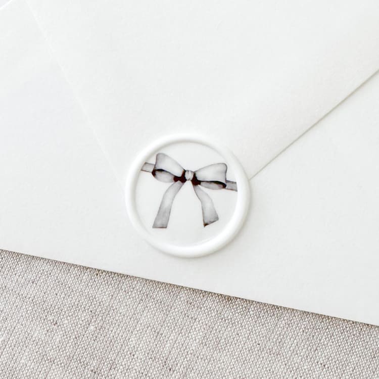 "Black Watercolor Bow wax seal sticker | Set of 10" - Wax Seals in black by Orchid Studio
