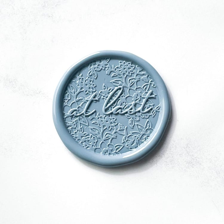 "At Last in Dusty Blue, Pack of 10" - Wax Seals in blue by Abby Choi