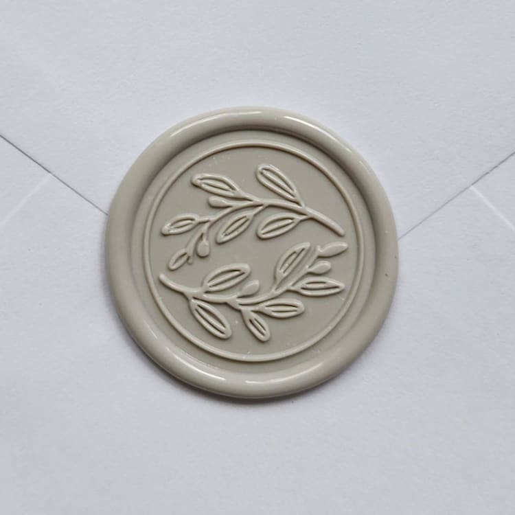 "Customizable Color Foliage Pair Self-adhesive Wax Seals, Set of 5" - Wax Seals in multicolorassorted-colors by MC silverlinings