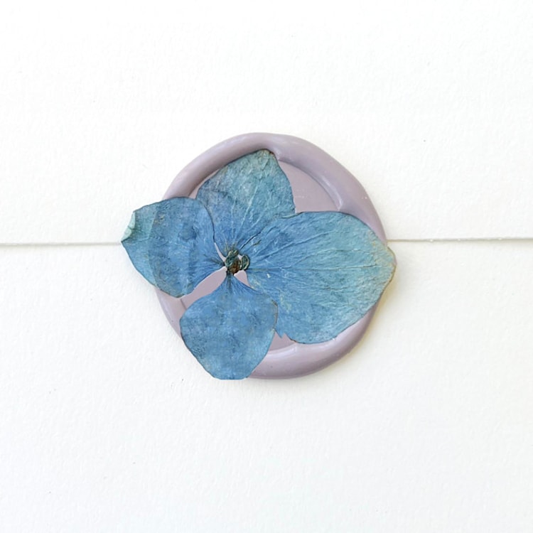 "Blue Hydrangea Wax Seal in Lilac | Pack of 10" - Wax Seals in blue by Caitlin Home