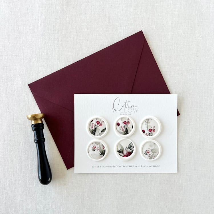 "Elegant Christmas Floral Wax seal | Set of 6" - Wax Seals in multicolorassorted-colors by Eva Friesen
