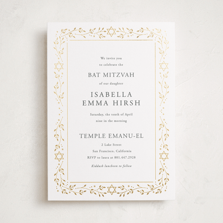 "Hanukkah star" - Mitzvah Invitations in Snow by Ana de Sousa - Front