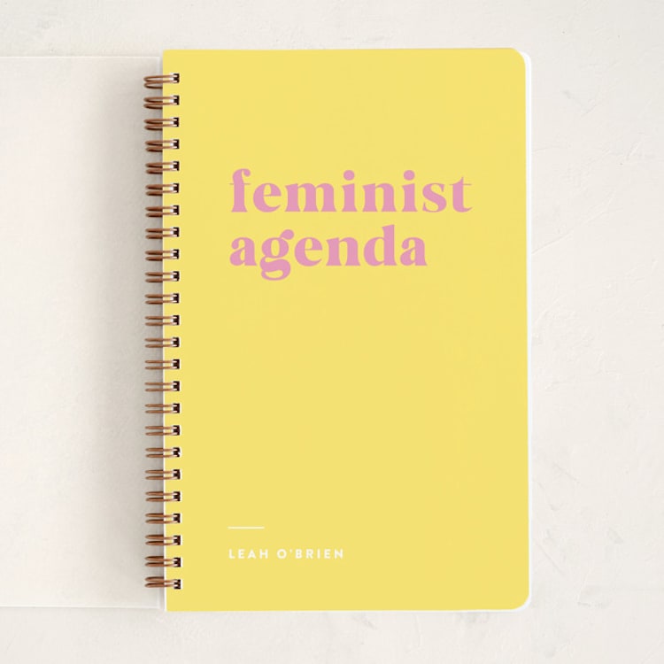 "Feminist Agenda" - Notebook in Peony by Erika Firm - Front