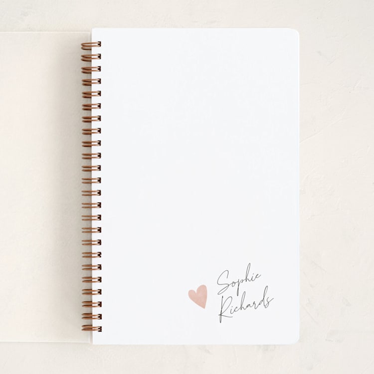 "Signed Heart" - Notebook in Blush by Adelyn T. - Front