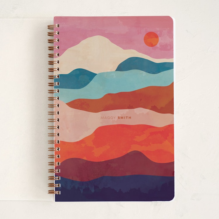 "Pink Sky" - Notebook in Sunset by Mojca Dolinar - Front