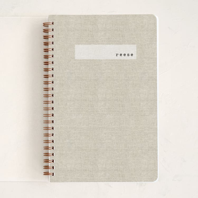 "Minimal Linen" - Notebook in Beige by Susan Brown - Front