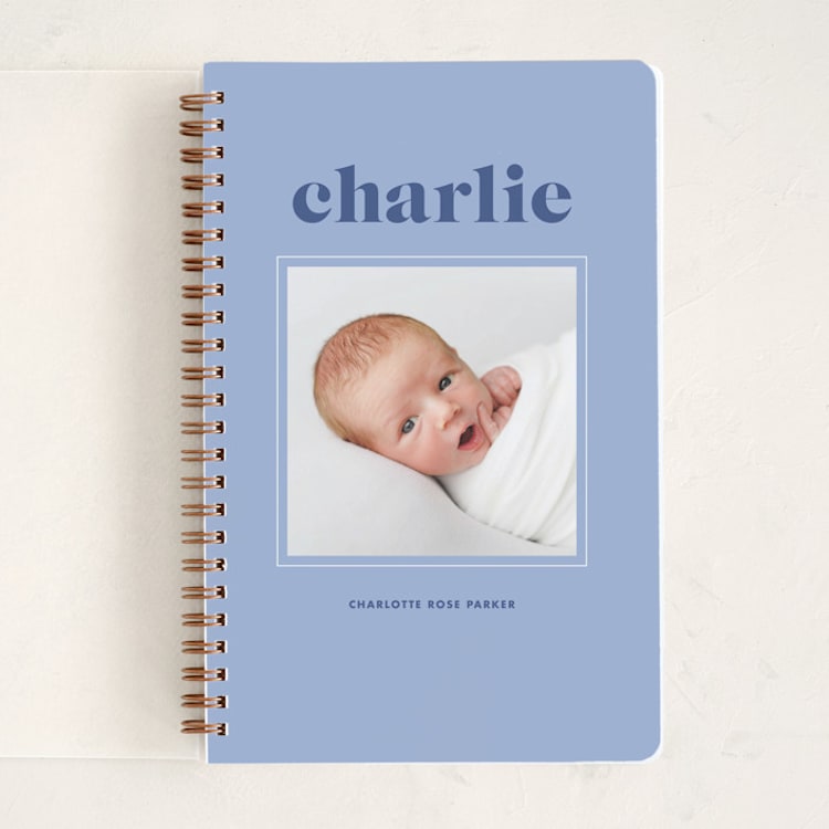 "Bold Nickname" - Notebook in Lapis by Shirley Lin Schneider - Front