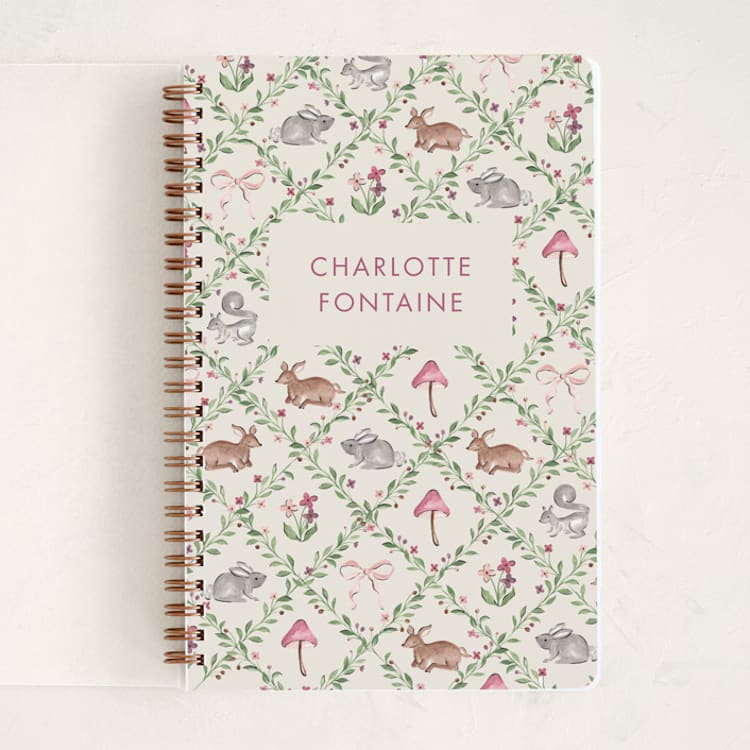 "Trellis" - Notebook in Mulberry by Sarah Knight - Front