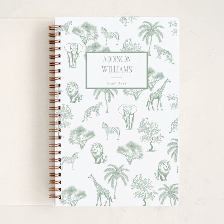"Safari Toile" - Notebook in Palm by Jenna Holcomb - Front