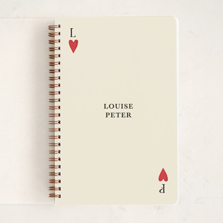 "Red Hearts" - Notebook in Champagne by Helena Vitto - Front
