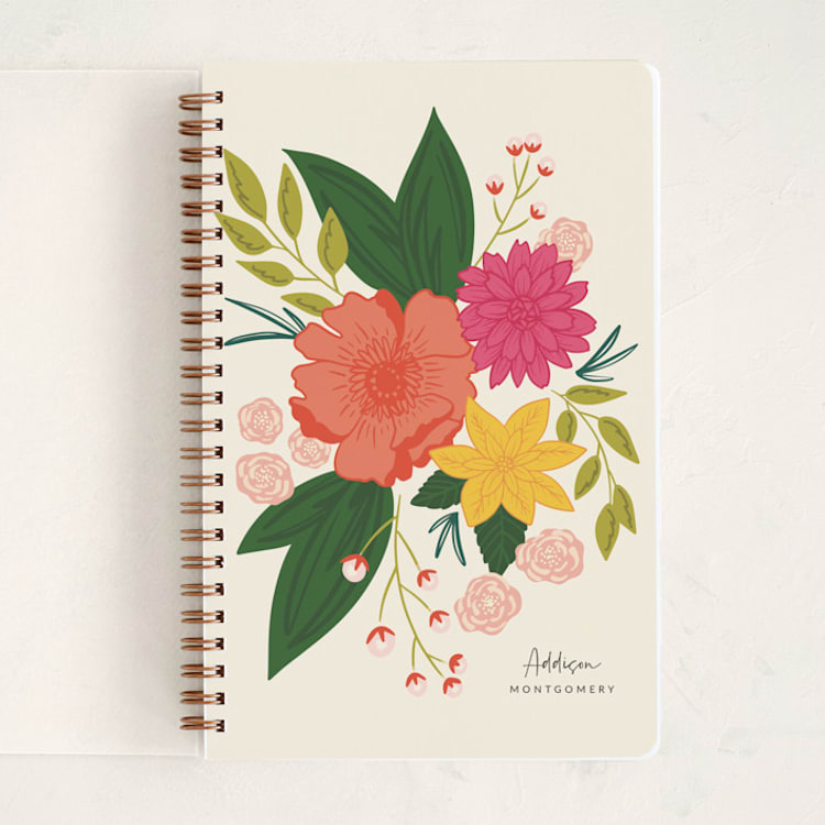 "Bloomed" - Notebook in Marigold by Megan Cash - Front