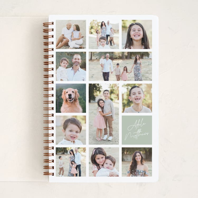 "Family Collage" - Notebook in Sage by 2birdstone - Front