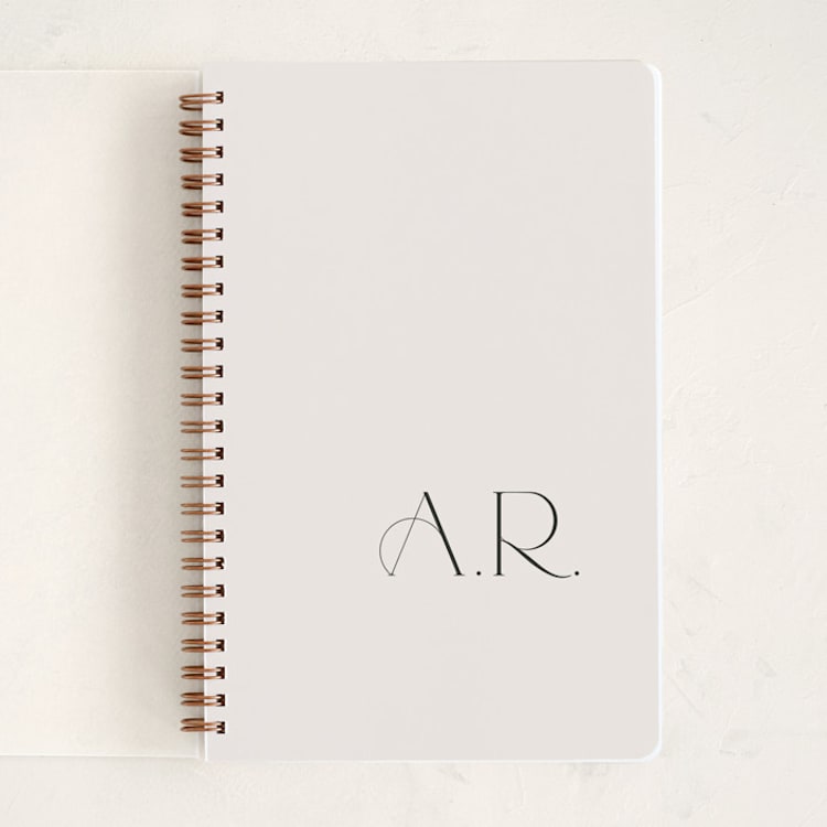 "monogram notes" - Notebook in Ivory by Lori Wemple - Front