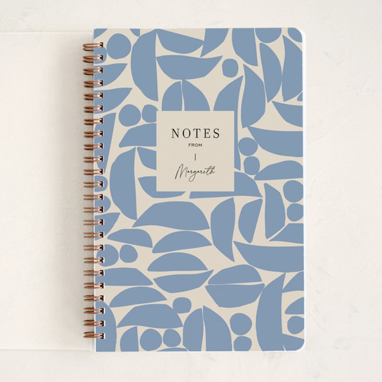 "Moon Pieces" - Notebook in Delf Blue by Pati Cascino - Front