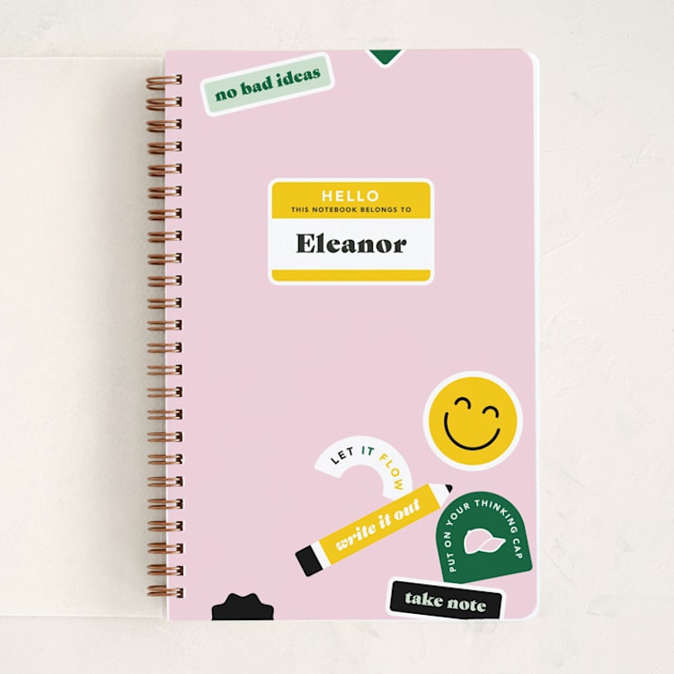 "Sticker Pack" - Notebook in Cotton Candy by Hilary Buchanan - Front
