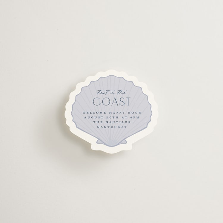 "Coastal Toile" - Mini Novelty Enclosure Cards in Periwinkle by Jenna Holcomb - Front