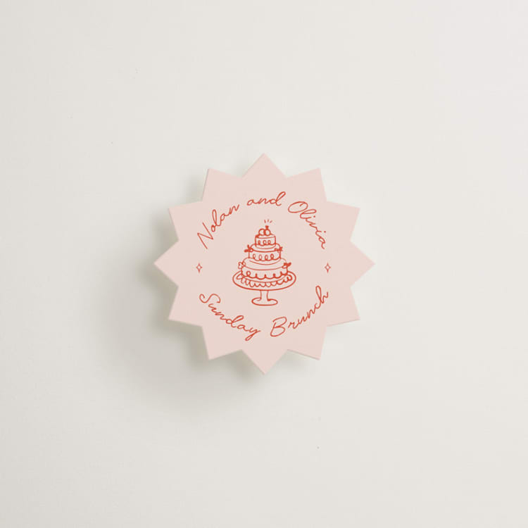 "Party On!" - Mini Novelty Enclosure Cards in Sangria Spark by Zove Ahhh - Front