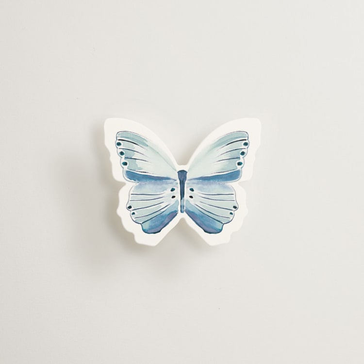 "Summer Butterfly" - Mini Novelty Enclosure Cards in Sky Blue by Lucrecia Caporale - Front