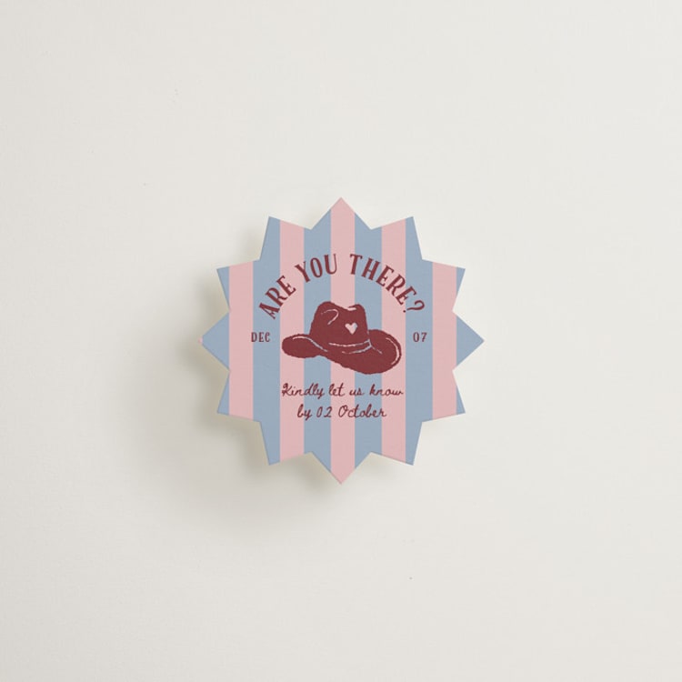 "Cowboy Kick" - Mini Novelty Enclosure Cards in Rosewood by Zove Ahhh - Front