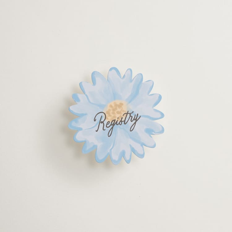"Watercolor florals" - Mini Novelty Enclosure Cards in Cornflower by Creo Study - Front