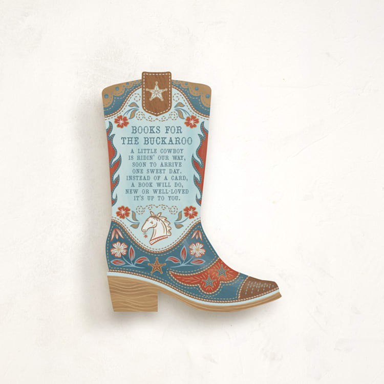 "Cowboy Baby" - Novelty Enclosure Cards in Denim by Paper Sun Studio - Front