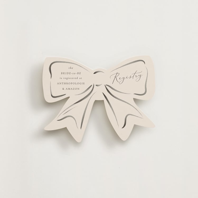 "Bow" - Novelty Enclosure Cards in Tuxedo by Corinne Malesic - Front