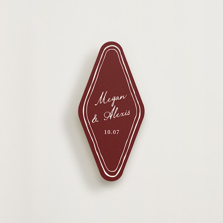 "Handwritten" - Novelty Enclosure Cards in Wine by Cass Loh - Front