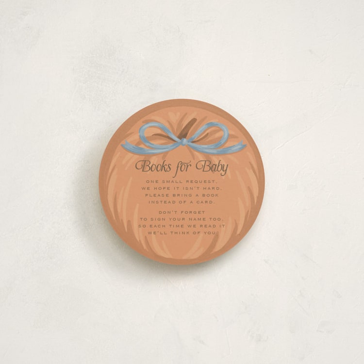 "Pumpkins + Bows" - Novelty Enclosure Cards in Cornflower by Laura Hankins - Front