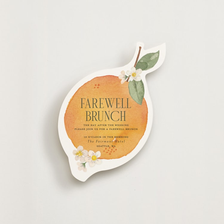 "Watercolor Orange" - Novelty Enclosure Cards in Tangerine by Itsy Belle Studio - Front