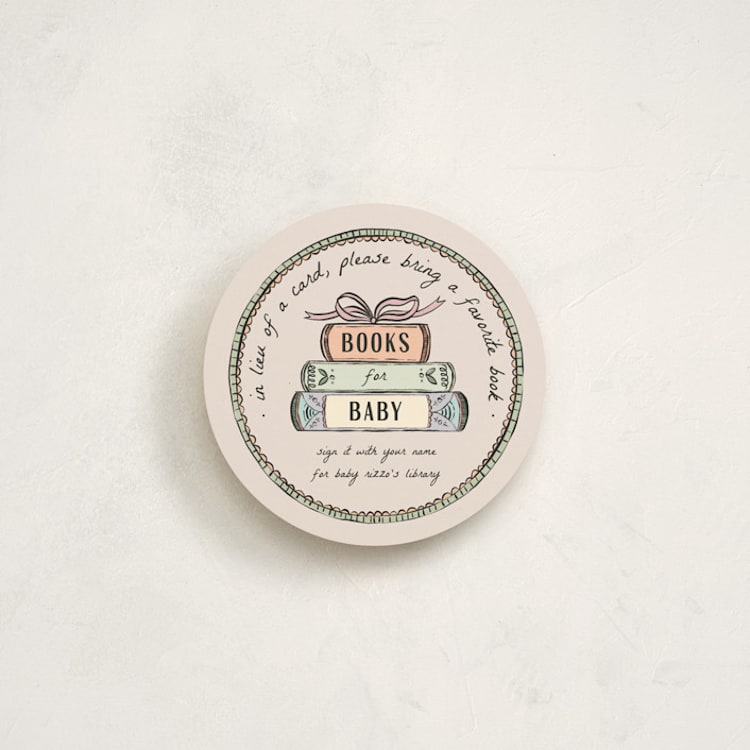 "Books for baby" - Novelty Enclosure Cards in Biscuit by Pixel and Hank - Front