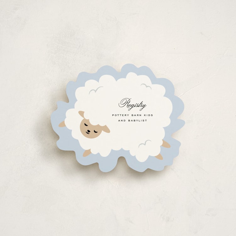 "Baby Sheep" - Novelty Enclosure Cards in Cloud by Jennifer Lew - Front